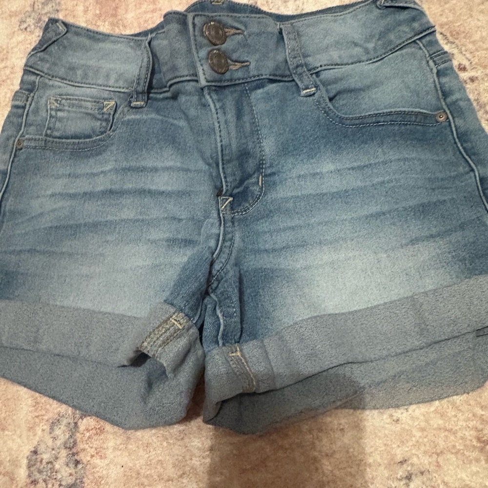 Wallflower Light Blue Jean Shorts